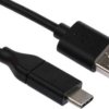 Kabel USB, dł. 2m, kolor: Czarny