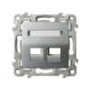 SZAFIR Obudowa gniazda podwójnego typu Keystone skośna srebrny GPK-2ZS/p/18