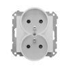 SIMON 55 Gniazdo podwójne z uziemieniem z przesłonami szybkozłącza aluminium mat TGZ2MCZ.01/143 KONTAKT SIMON