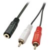 LINDY 35677 AV Adapter Cable 3.5mm Female to 2x RCA Male 0.25m Black