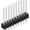 Pin header, 10 pole, pitch 1.27 mm, straight, black, 10060469