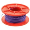 Przewód; montażowy; Kynar 50m; 1 żyła; drut; Cu; srebrzony; 0,25mm; fioletowy; PVDF; kynar; max +135°C; 300V; szpula 50m; Weiyan