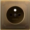MERTEN D-LIFE Płytka czołowa gniazda z uziemieniem z przesłonami mosiądz antyk MTN2530-4143 SCHNEIDER ELECTRIC