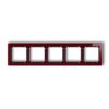 DECO Ramka 5 pięciokrotna uniwersalna - efekt szkła (ramka: bordowa: spód: czarny) bordowy 14-12-DRS-5 KARLIK