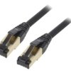 PP8-LSZHCU-BK-5M Patch cord S/FTP Cat 8 linka Cu LSZH czarny 5m 27AWG