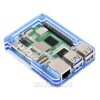 Waveshare Transparent and Blue Acrylic Case for Raspberry Pi 5, Supports installing Official Active Cooler