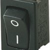Rocker switch, black, 1 pole, On-Off, off switch, 12 (4) A/250 VAC, 8 (8) A/250 VAC, IP40, unlit, printed, 1801.1908