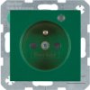 B.X/S.1 Gniazdo z uz. i LED kontrolną z podwyższoną ochroną styków zielony 6765098913 HAGER