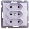 Sonata Gniazdo Potrójne B/U 2,5A Euro Srebro Mat Gp-3R/M/38