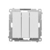 SIMON 55 Wyłącznik zwierny przycisk potrójny z podświetleniem LED szybkozłącza jasnoszary mat TP31L.01/114 KONTAKT SIMON