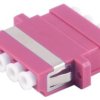 Fiber optic connector, LC socket to LC socket, OM4, multimode, ceramic, purple, BS07-60043