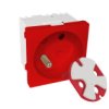 Modularne Gniazdo Elektryczne Alantec 2P+Z, 45X45, Data Z Kluczem, Czerwone...