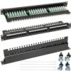 Patch Panel Rack 19 Kat.6 24P Utp Z Półką 1U Czarny