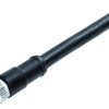 Sensor actuator cable, M12-cable socket, straight to open end, 4 pole, 2 m, PUR, black, 12 A, 77 0630 0000 50704 0200