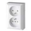 Gniazdo Natynkowe Podwójne Z Uziemieniem, Ip20, Białe, Gao 20456