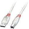 LINDY 41755 USB cable USB 2.0 USB-A plug, USB-B plug 5.00 m Transparent