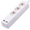 Przedłużacz VT-1124 3 gniazda 2 porty USB (3G1.5MM2 X 5M) Biały 8775