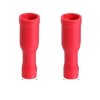 2x Konektor rurkowy żeński 5mm izolacja czerwona