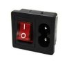IEC C8 250V AC Male Mains Power Socket - with Switch