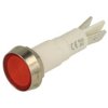 Kontrolka; FL1P-10NJ- 4_BRX024V; 10mm; podświetlenie LED 24V; czerwony; konektory 6,3x0,8mm; srebrny; IP67; 51mm; FILN; RoHS