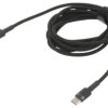 Kabel USB C wtyk z obu stron 2m czarny tekstylny 60W CATKLF-HG1