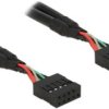 Delock Kabel USB USB 2.0 Złącze męskie 10 pin., Gniazdo USB 0.25 m czarny 83873