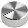 Pokrętło potencjometru oś: 6.4mm średnica: 30mm Okrągłe Aluminium Srebrny RS PRO