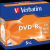 43519 Verbatim DVD-R 4.7 GB, matt, jewel case pack of 5