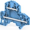 PI spring terminal block, push-in spring connection, 2.5 mm², 4 pole, 24 A, 8 kV, blue, 1SNK705220R0000