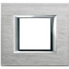 AXOLUTE Ramka 1 pojedyncza prostokątna POZIOMA 2 moduły szczotkowany chrom HA4802CR LEGRAND