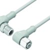 Sensor actuator cable, M12-cable plug, angled to M12-cable socket, angled, 8 pole, 2 m, PVC, gray, 2 A, 77 3734 3727 20908-0200