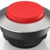 Pushbutton, illuminable, groping, waistband round, red, front ring stainless steel, mounting Ø 30.3 mm, 1.30.290.221/2300