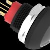 Pushbutton, 1 pole, black, illuminated  (red), 0.12 A/125 VAC, 0.2 A/50 VDC, 13.6 mm, IP68, 2329387-2