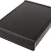 Aluminum enclosure, (L x W x H) 220 x 165 x 31 mm, black (RAL 9005), IP54, 1455R2201BK