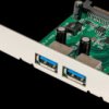 PEXUSB3S24 PCIe card, 2 port USB 3.0, optional low profile
