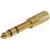 Przejście Adapter Audio AUX Jack 6,3mm Stereo (wtyk) / mini Jack 3,5mm Stereo (gniazdo) pozłacany czarny