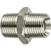 Double threaded nipple, L 21 mm, 60 bar, stainless steel, for pipe systems, 125690