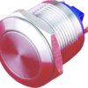 Vandal-proof pushbutton, 1 pole, silver, unlit , 2 A/36 V, mounting Ø 19 mm, IP65, PAV19ANPFW0N