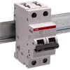 Wyłącznik nadprądowy MCB, Typ B, 2-biegunowy, 25A, 440V, 125V, na szynę DIN, ABB S202M-B25, S200M