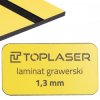 Laminat grawerski 1,3mm żółto/czarny 807 formatka 300x200mm 30x20cm do obróbki laserowej