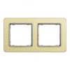 Ramka 2-krotna, szczotkowane złoto, efekt metalu, Sedna Elements SDD371802