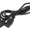 Kabel; zasilający; CPW-3M; gniazdo IEC C13 IBM proste; wtyk sieciowy UK kątowy; 1,5÷1,8m; czarny; 3 żyły; 0,75mm2; 10A; PVC; okr
