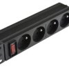 Listwa Zasilająca Rack 10 Cali 1U 4 Gniazda Z Wyłącznikiem Neku Czarna /1,8M/
