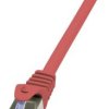 kabel LAN LogiLink CQ3014S, 1 szt., RJ45, CAT 6a, S/FTP, 0.25 m, czerwony