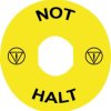 Etykieta oznacznikowa, O 60 do przyc. awar. zatrzym. NOT-HALT /logo ISO13850 ZBY9230T