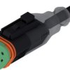 Connection cable, socket, 3 pole, straight to openend, 2m