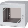 Szafa wisząca RACK 19 9U 450mm drzwi szklane szara PRO