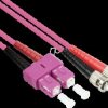 SO-LW16-010 Fiber optic patch cable, OM4, SC - ST, 1 m, violet