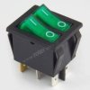 Przeł. podśw. średni podwójny 12V, zielony