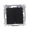 Simon 54 Przycisk podwójny zwierny bez piktogramu (moduł) 10AX 250V szybkozłącza, czarny mat DP2.01/49